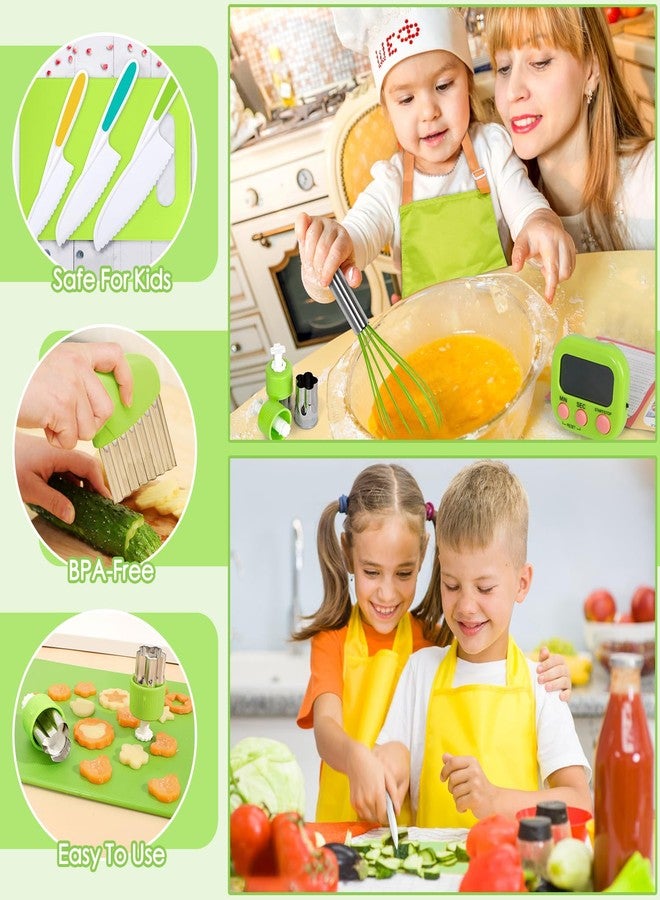 Suhctuptx Kids Cooking Sets Real, Kids Cooking and Baking Gift Set with Storage Case Timer Kid Safe Knives Cutting Board - Image 3